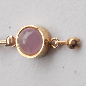 VINTAGE 14K GOLD CLASP with PALE LAVENDER BEZEL SET STONE